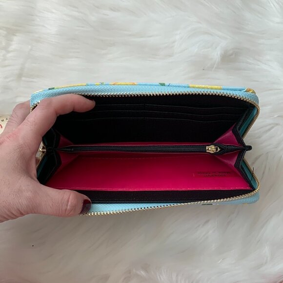 TRINA TURK Lemon Small & Large Continental Zip Around Wallets SET of 2 - Picture 7 of 7